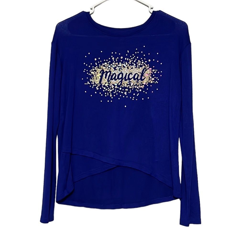 Girl’s Sweater Size XL SO Long Sleeve Top Lightweight Knit Crisscross High-Low